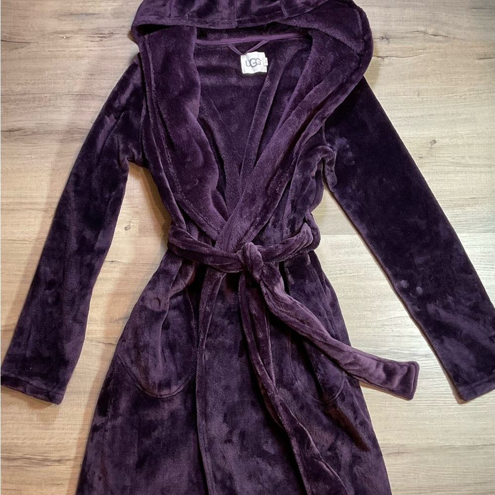 UGG Deep Purple Plush Hooded Robe